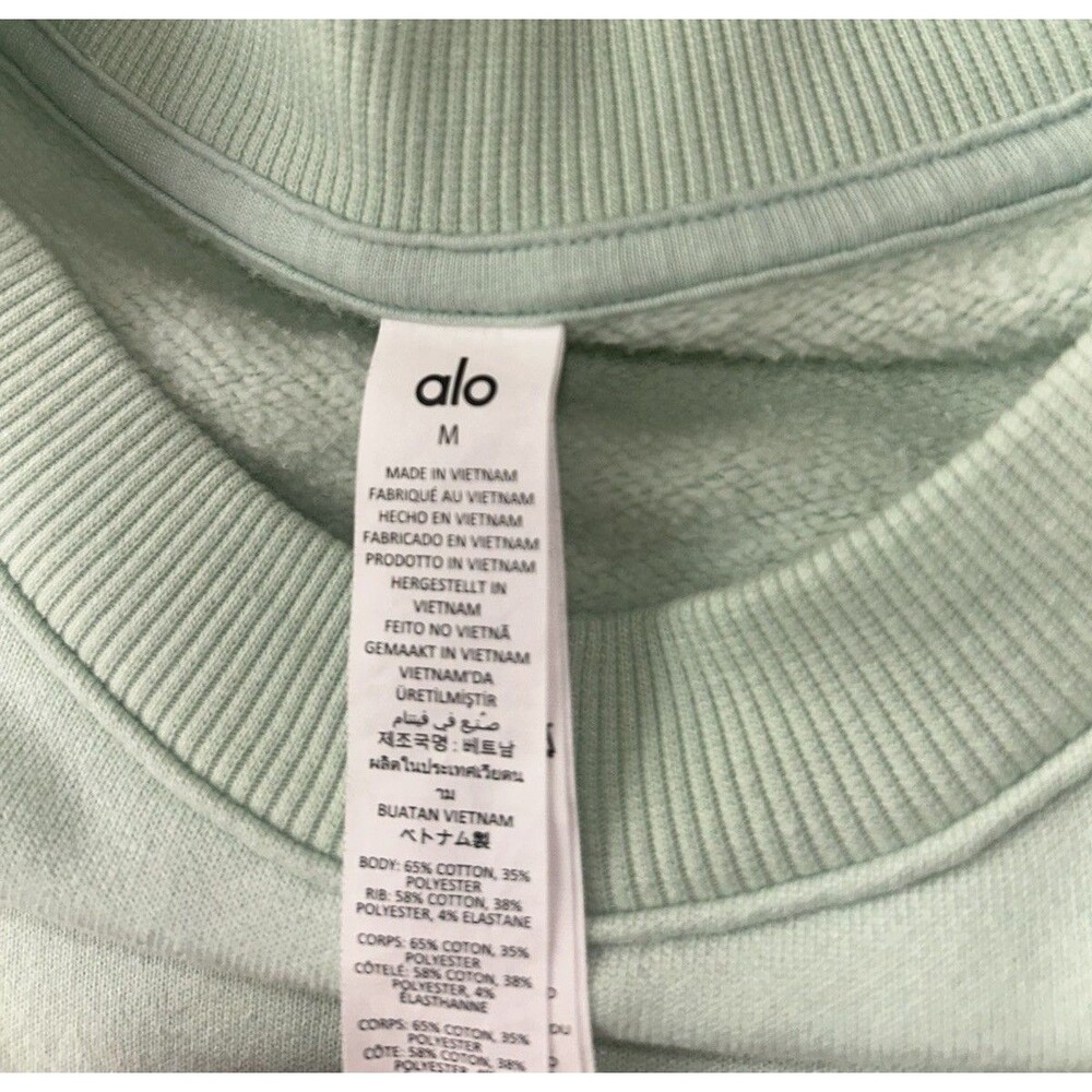 Alo Yoga Accolade Cropped Crewneck Sweatshirt Spearmint Medium - Picture 5 of 8